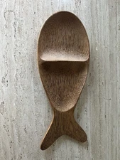 Vintage Fish Tray Coconut Wood Plate Natural Serving Food Tray Handmade Dining