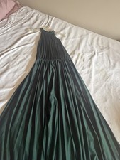 ASOS Green Goddess Gown. Back Cutout. Collared Neck