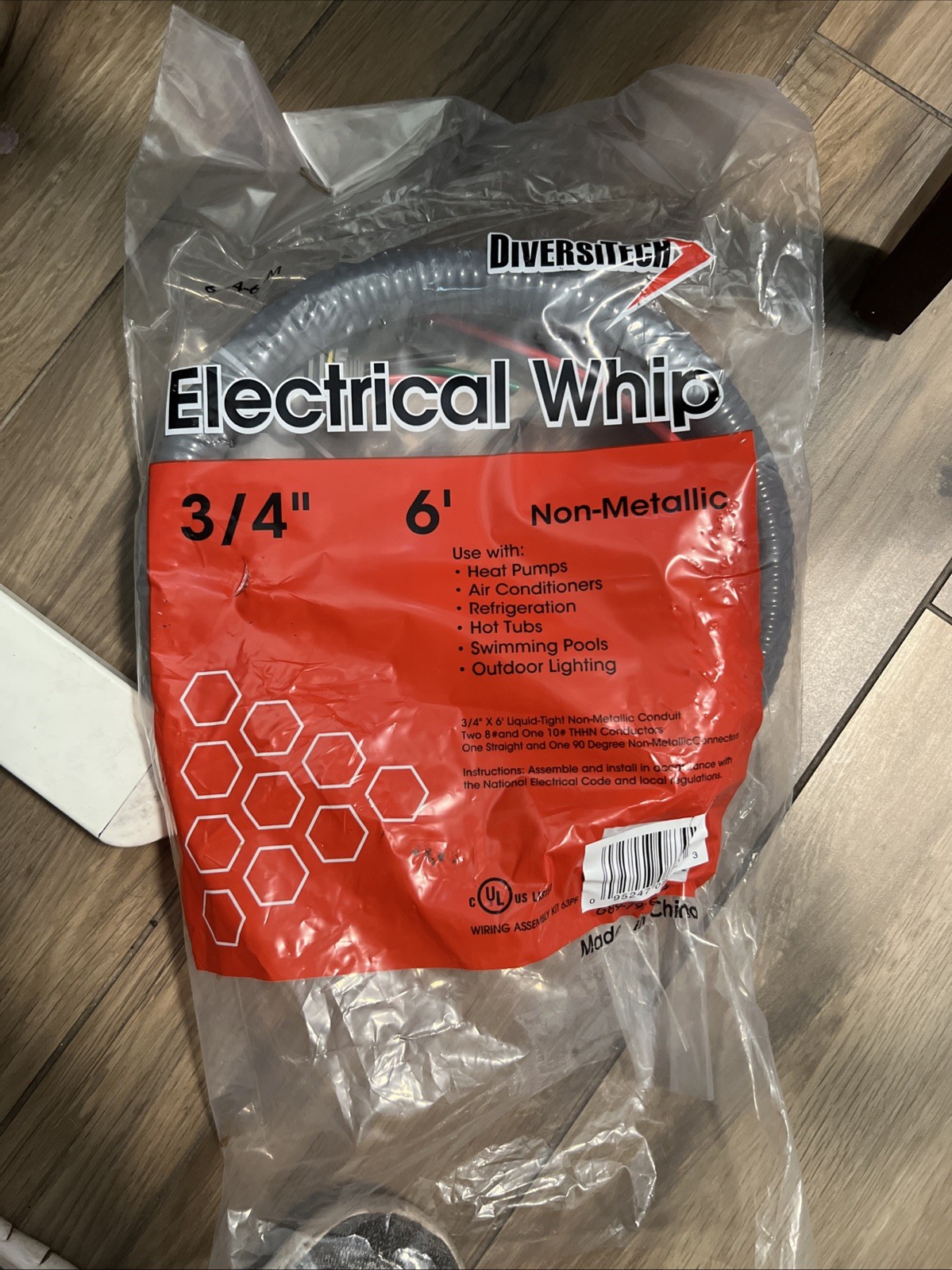 Electrical Whip 3/4" X 6' Non-Metallic UL listed - G89-798