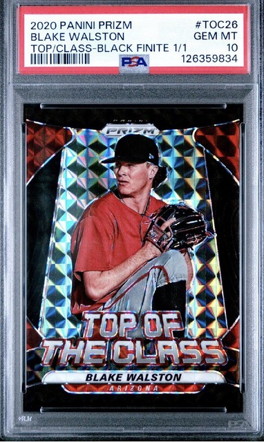 Blake Walston 2020 PRIZM TOP OF THE CLASS Rookie Black Finite 1/1 Diamondbacks