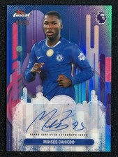 Moises Caicedo 2025-26 Topps Finest Premier League Blue Refractor Auto /99 FA-MC