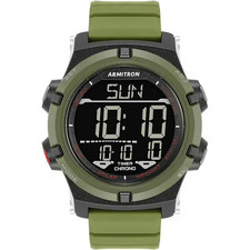 Armitron 40/8438DGNTB, Chronograph, Alarm, Date, 100 Meter WR, Green Strap