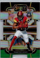 2023 Panini Select #99 Terry McLaurin Black and Green Prizms Die Cuts