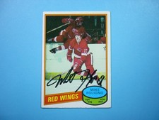 1980/81 O-PEE-CHEE HOCKEY CARD #187 NICK FOLIGNO ROOKIE EX+ AUTO AUTOGRAPH OPC