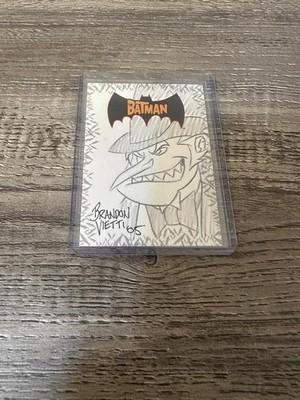 BATMAN ANIMATED SEASON 1 TOPPS 2005 PENQUIN SKETCH BY BRANDON VIETTI