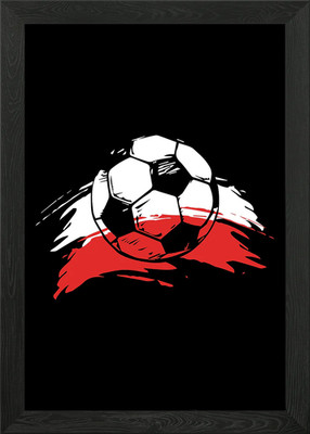 Polen Flagge Fußball gerahmtes Wandbild Poster Leinwanddruck Bild
