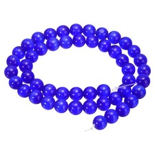 48pcs Sapphire Blue Cat's Eye Stone Beads 8mm Round Crystal Loose Bead