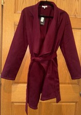 Burgandy Merlo Wrap Coat Belted Soft Faux Suede Felt Velvety Fashion Nova Lg NWT