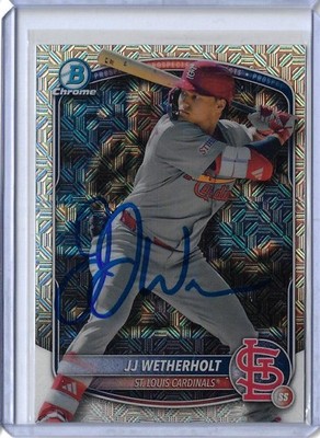 JJ Wetherholt Autographed 2025 Bowman Chrome Prospects MOJO BCP-241 Rookie Card