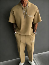 Men's Outfit 2 Piece Set Shirt Pants Suit PLUS SIZE BIG 4XL