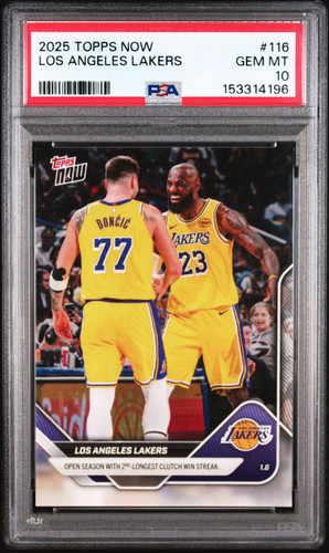 2025-26 Topps Now #116 LeBron James Luka Doncic Los Angeles Lakers PSA 10