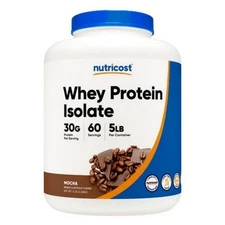 Whey Protein Isolate Powder Mocha 5 Lbs By Nutricost