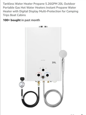 #ad Tankless Water Heater Propane 5.26GPM 20L Outdoor Portable Gas Hot Water Heaters $99.00