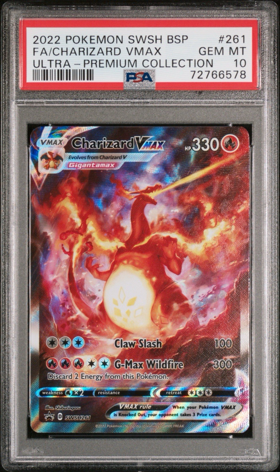 Pokemon Charizard VMAX SWSH #261 Black Star Promo Ultra Premium Coll. UPC PSA 10