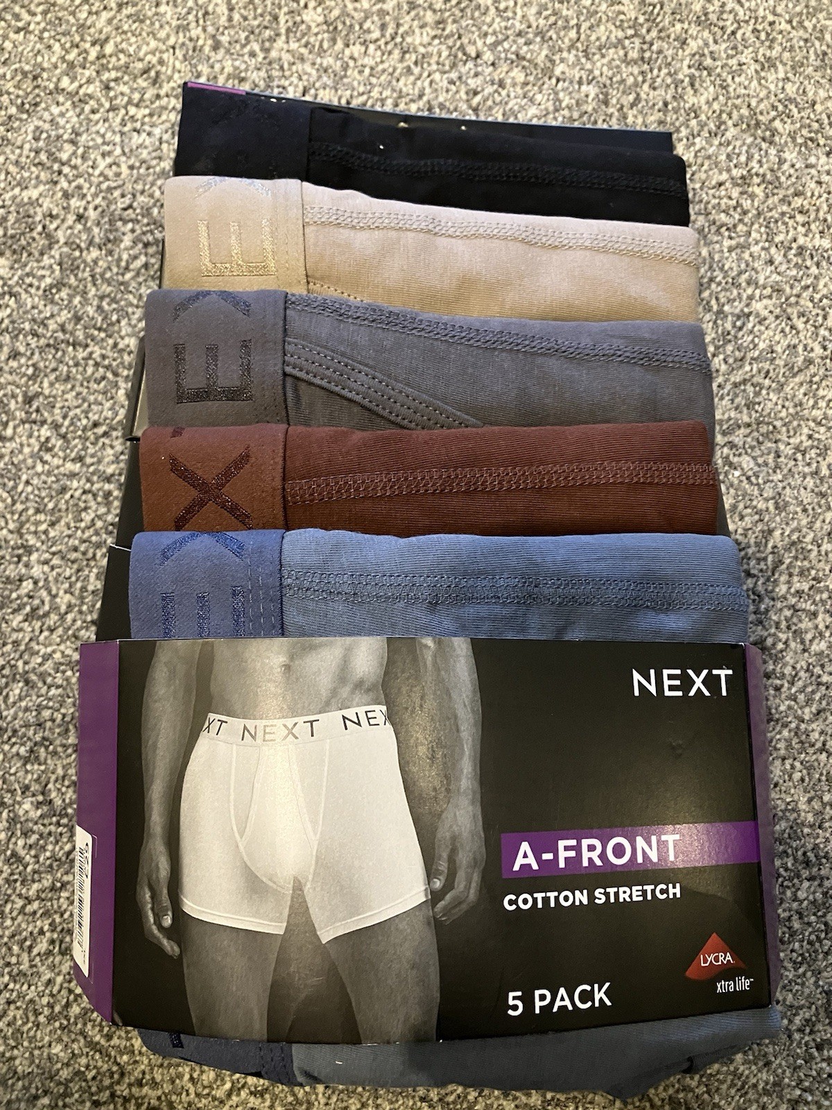 BNWT Next Mens A Front Cotton Stretch Boxers Trunks 5 Pack Size XXL /2XL