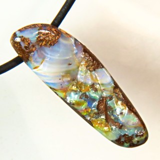40.8c SPLIT AUSSIE QUEENSLAND SURF BOULDER OPAL SIDE DRILLED PENDANT OCA18898