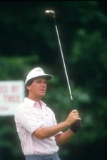 American golfer Larry Mize tees off during the day two Kemper Open- Old Photo