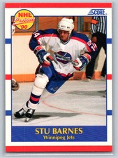 1990-91 Score American #391 Stu Barnes Winnipeg Jets Rookie Hockey Card. rookie card picture