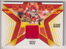 TRAVIS KELCE 2025 PANINI SCORE FOOTBALL JERSEY RELIC CARD #SNJ-TKE