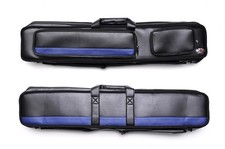035-518-BL Delta Euro Series 3 Butts/6 Shafts Cue Case - Black with Blue Accents