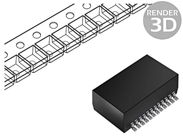 H5007NLT Transformator: LAN SMD 1dB Netz: Ethernet 10/100/1000Mbps PULSE - Bild 1 von 1