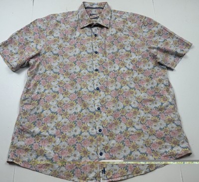Johnnie O Hangin Out Pink Floral Short Sleeve Button Down Shirt XL