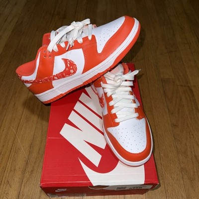Size 9.5 Men s / 11 Women s - Nike Dunk Low Orange Paisley 