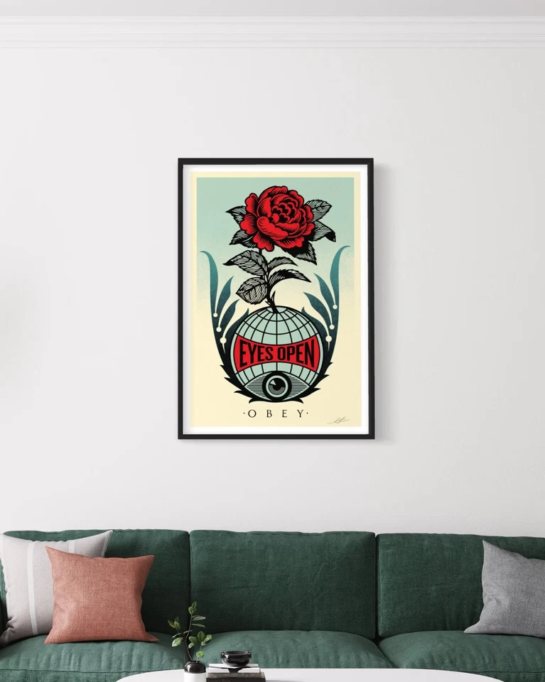 Póster impreso artístico Shepard Fairey Obey gigante “Ojos abiertos” firmado offset 24 X 36 Foto 2 de 2