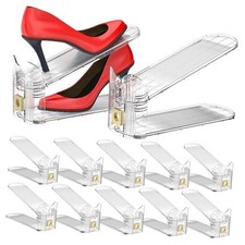 Shoe Slots Organizer,Adjustable Shoe Stackers,Shoe Space Savers,Double 10 Pack