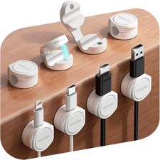 8-Pack Silicone Cord Organizer Magnetic Cable Clips, Adhesive  Resilient Yet