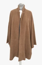 Mitica & Co Women's Jacket Size 2XL Mocha Soft Fluffy Jersey Oversized New F1