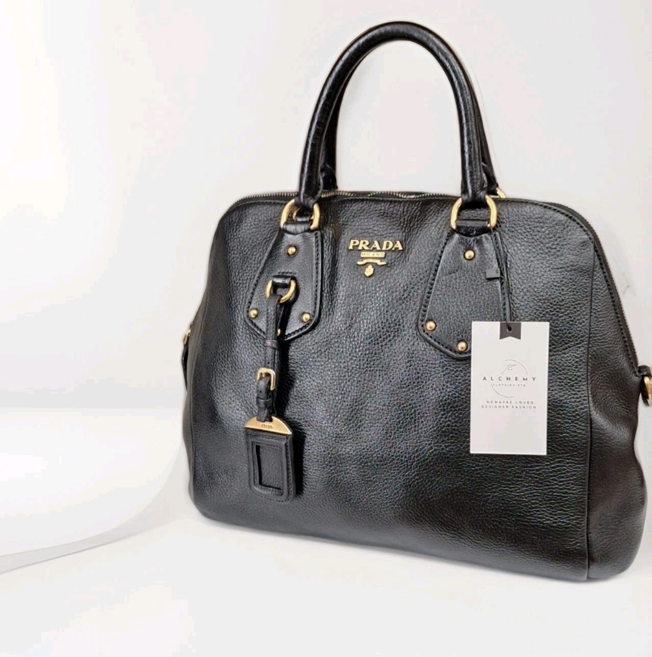 Prada Black Leather Vitello Phenix 2 Way Shoulder Bag RRP £ 1,850.00 image 4