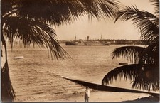 RPPC Ship Entering Point at Dar es Salaam Tanzania Unposted Photo Postcard D82