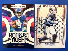Malik Nabers '24 Panini Rookies & Stars Rookie Rush RC & '24 Phoenix Contours RC