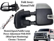 Fits 2017-2022 Ford F-250 F-350 Left Front Door Side Rear View Mirror W BSM