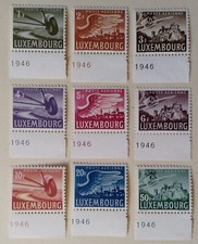 Luxembourg Airmail Stamps, 1946, sc#C7-15, Mint, NH, OG, w/selvege, Complete Set