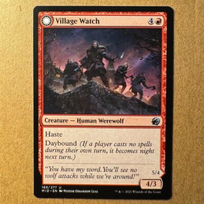 B3G3 ~ MTG ~ Village Watch   Village Reavers ~ MID Innistrad Midnight Hunt M/NM