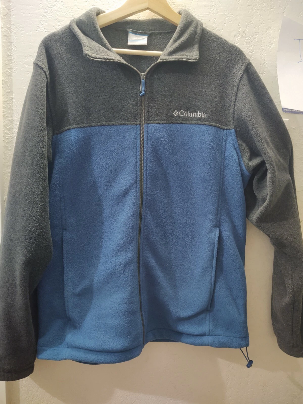 Columbia Zip Up Fleece Jacket Black & Gray Men's Size Medium