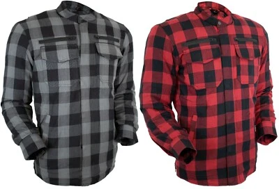 Herren Motorrad Hemd Lumber Jacke Aramid mit Protektoren Wind und Wassersicht - Bild 1 von 4