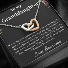To My Granddaughter Necklace, Granddaughter Gifts From Grandma and Grandpa