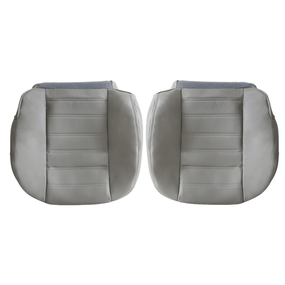For 2003-2007 Hummer H2 Driver & Passenger Side Bottom Leather Seat Cover Gray - Image 2 of 4