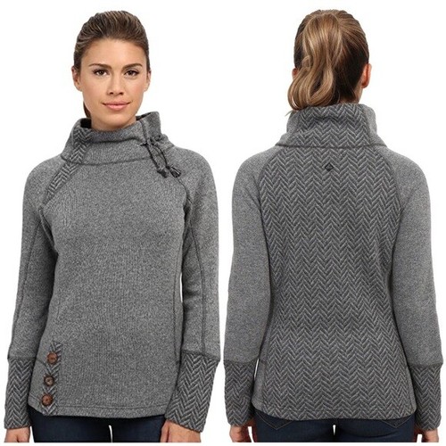 Prana Lucia Gray Wool Pullover Sweater 