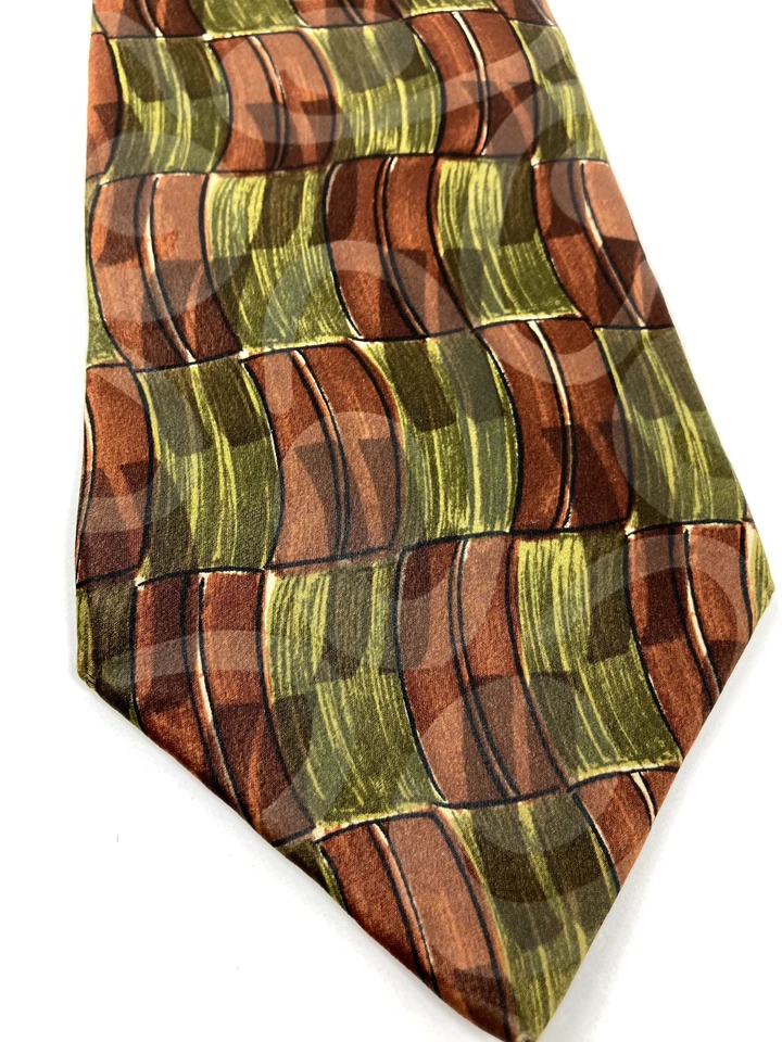 Corbata Bugatti 100 % seda naranja amarillo Foto 4 de 4