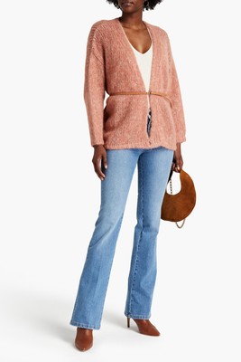 RRP 255 VANESSA BRUNO Cardigan Size S Alpaca & Mohair Wool Blend Open Front