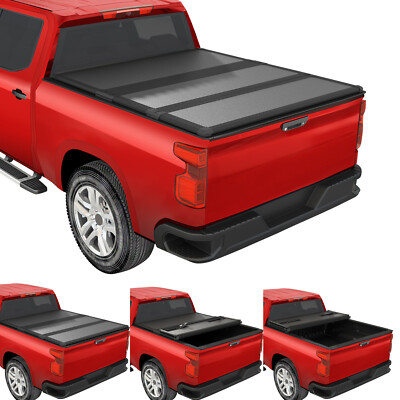 JDMSPEED Hard Folding Tonneau Cover For 07-23 Chevy Silverado GMC Sierra 5.8 FT