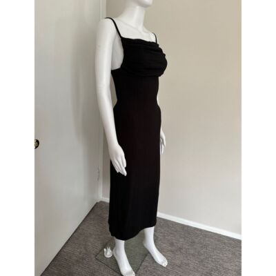 black ruched bust dress Solara