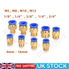 Male Stud Push Fit Bspt Metric Push in Fittings 4mm up to 16mm