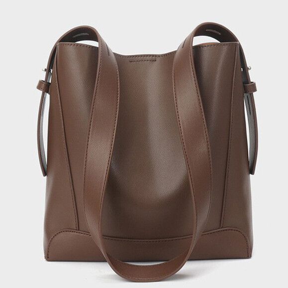 Genuine Leather Women's Shoulder Bag, Top Cowhide Skin Large capacity Bucket bag