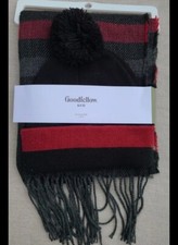 Men's Classic Scarf  Beanie Gift Set - Goodfellow  Co Marrin/Black.GREAT...