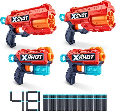 XShot Excel Double Kickback Blaster Double Reflex 6 Foam Dart Blaster Combo Pack